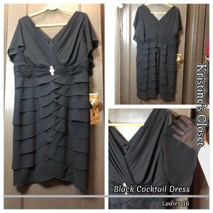 Black Cocktail Party Dress - Ladies 16